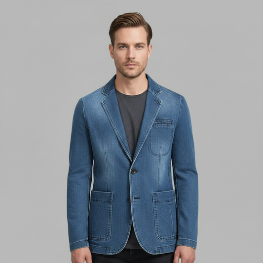 Maßgeschneiderter Jeansblazer Herren | Moderner Denim Blazer