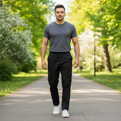 Cargohose Herren | Baumwollmix mit Elastischem Bund