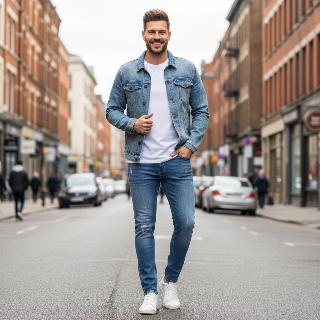 Tailored-Fit-Jeans Liam | Slim Fit Herrenjeans mit Zerrissenem Design