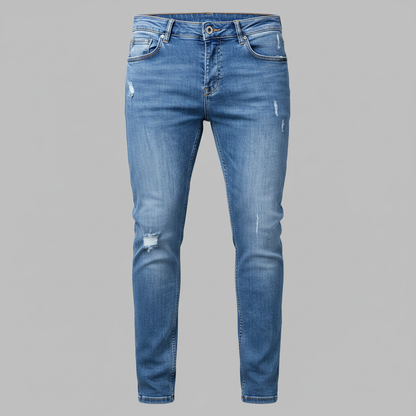 Tailored-Fit-Jeans Liam | Slim Fit Herrenjeans mit Zerrissenem Design