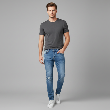 Tailored-Fit-Jeans Liam | Slim Fit Herrenjeans mit Zerrissenem Design