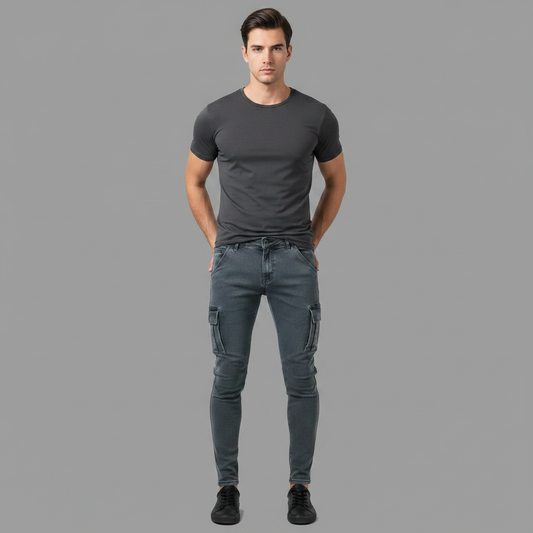 Cargo Jeans Herren | Vielseitige Ganzjahres-Jeans mit Taschen