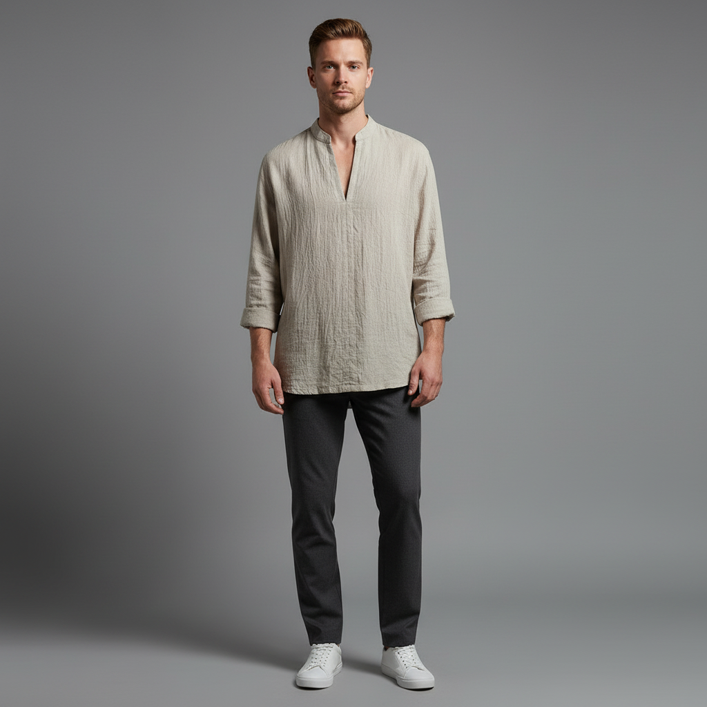 Leinenhemd Herren Sommerleichtes Hemd