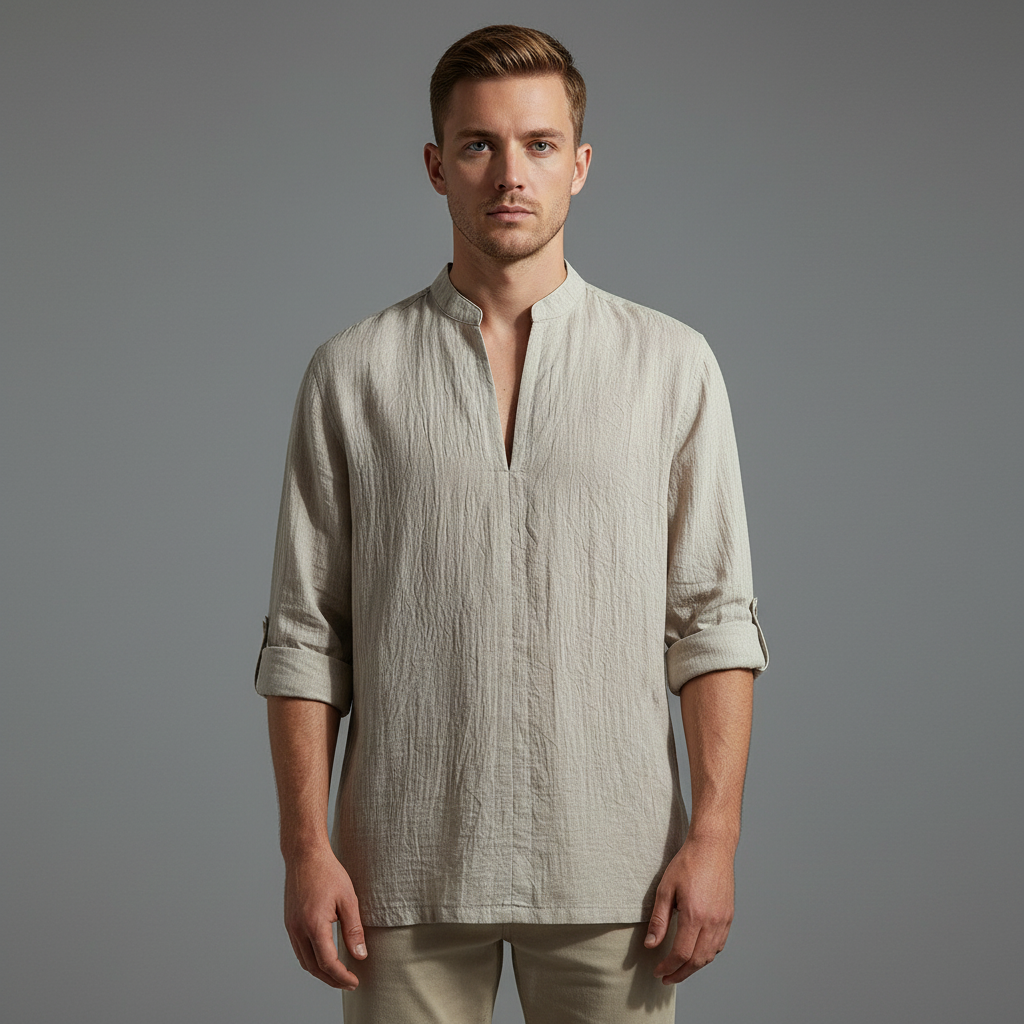 Leinenhemd Herren Sommerleichtes Hemd