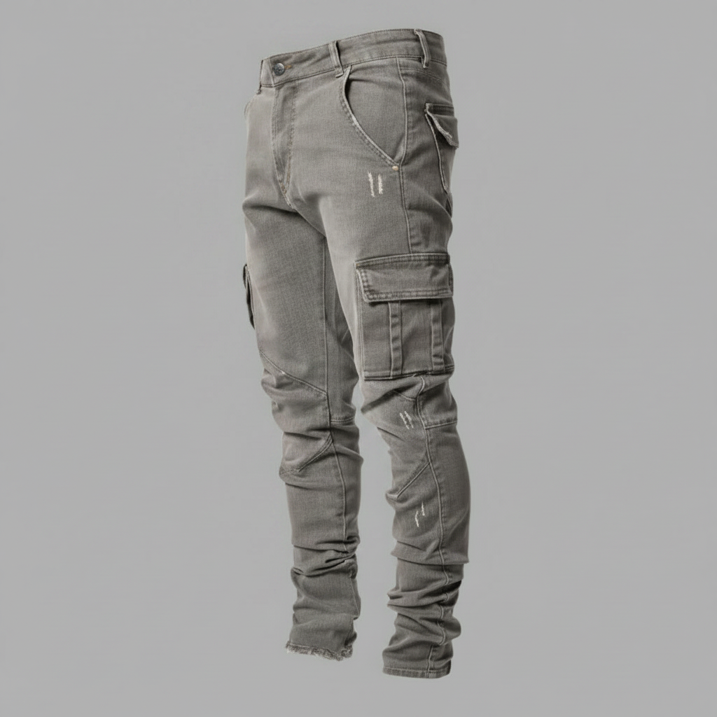 Slim-Fit Cargohose Männer | Stretch-Denim Komforthose