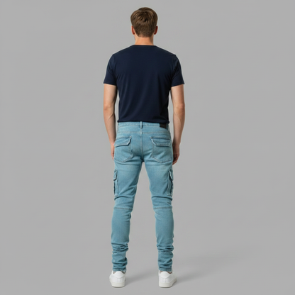 Slim-Fit Cargohose Männer | Stretch-Denim Komforthose