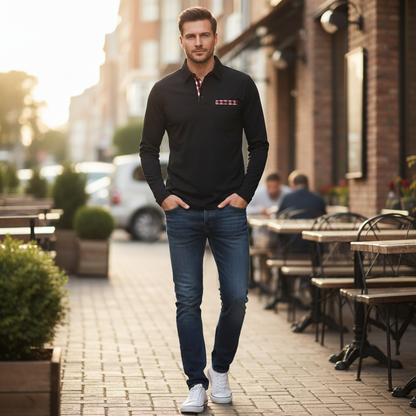 Langarm Poloshirt Herren | Klassisches Herren Poloshirt
