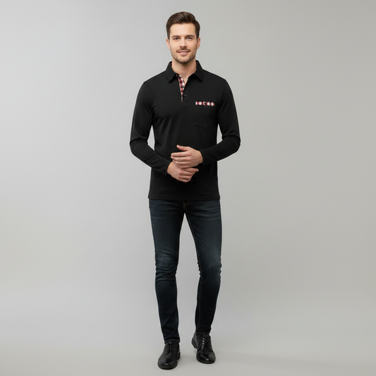 Langarm Poloshirt Herren | Klassisches Herren Poloshirt