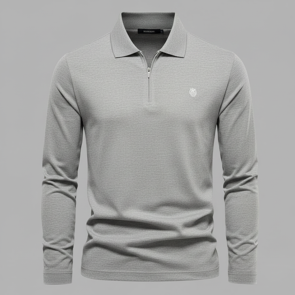 Langarm Poloshirt Herren | Moderner Freizeitlook mit Reißverschluss