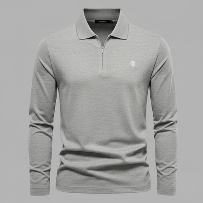 Langarm Poloshirt Herren | Moderner Freizeitlook mit Reißverschluss