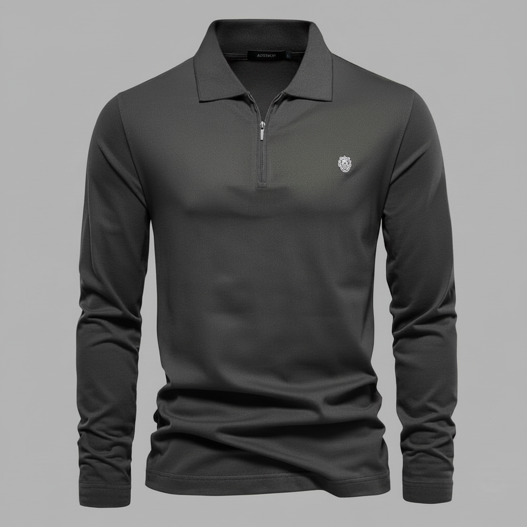 Langarm Poloshirt Herren | Moderner Freizeitlook mit Reißverschluss