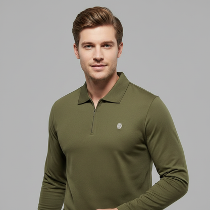 Langarm Poloshirt Herren | Moderner Freizeitlook mit Reißverschluss